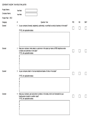 Corporate Income Tax Nexus Evaluator