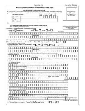 Form 49A Application for PAN