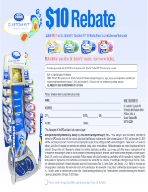 Dr. Scholl's Custom Fit Orthotics Rebate Form