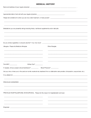 Medical History Form
