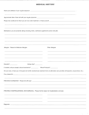 Medical History Form