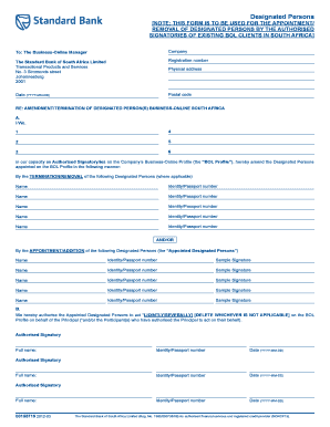 Designated Persons Appointment Form