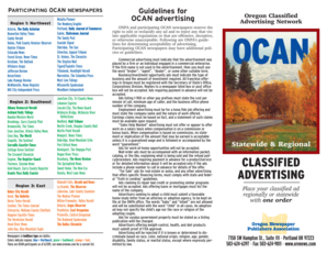 OCAN Advertising Order Form