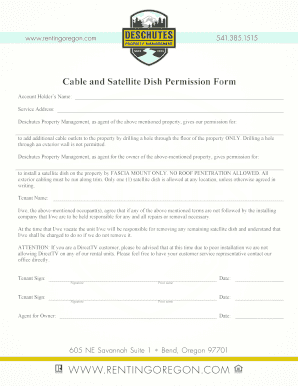 Cable and Satellite Dish Permission Form
