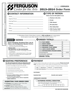 2013-2014 Order Form