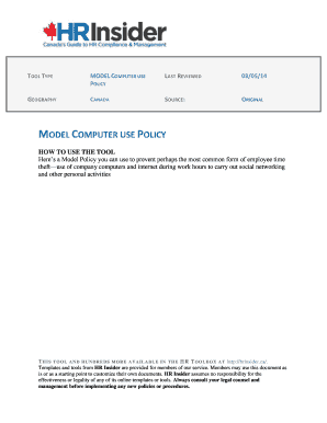 Model Computer Use Policy