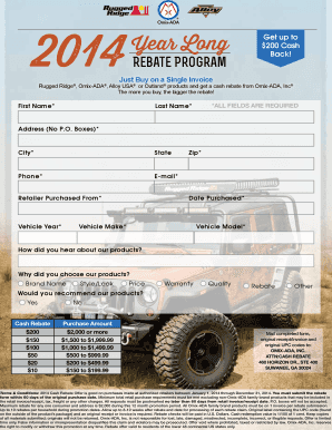 2014 Rugged Ridge Rebate Program