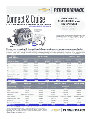Chevrolet Performance Crate Powertrain Rebate Form