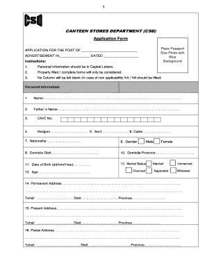 CSD Application Form