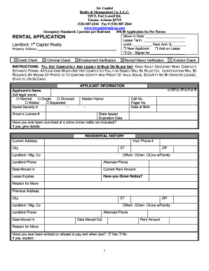 Arizona Rental Application Form