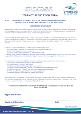 New South Wales Tenancy Application Form