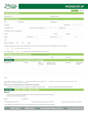Australian Salary Packaging Form
