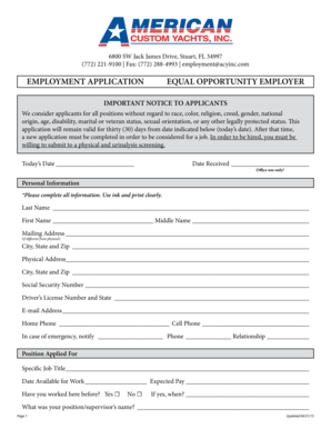 Employment Application Form