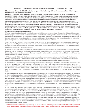 California Environmental Protection Laws Repeal Initiative