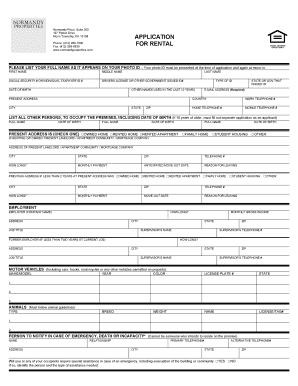 Rental Application Form