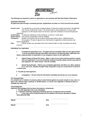 Arizona Rental Application Form