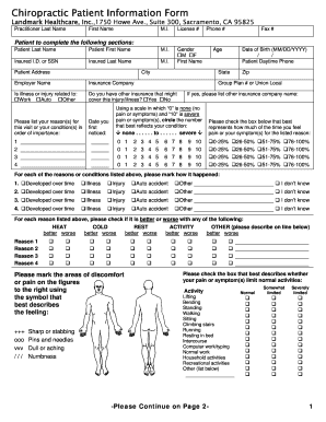 Chiropractic Patient Information Form