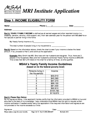 MSAA MRI Institute Application