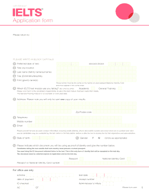 IELTS Test Application Form