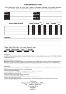 Product Returns Form