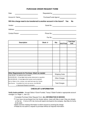 Purchase Order Request Form