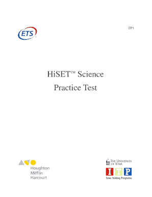 Fillable Online HiSET Science Fax Email Print - pdfFiller