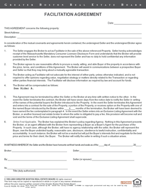 Greater Boston Real Estate Board Facilitation Agreement