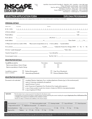 Inscape Diploma Programme Application Form