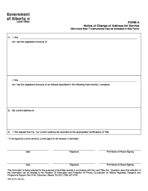 Alberta Change of Address Form
