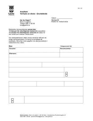Swedish School Application Form