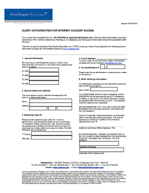 Client Authorization for Internet Account Access