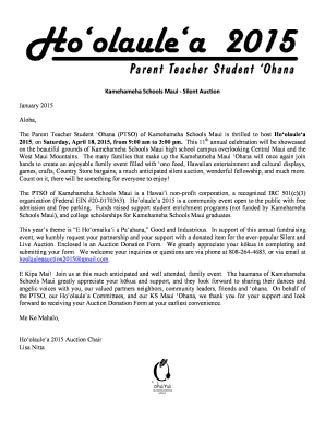 Solicitation letter for teachers day celebration - Auction 2015 Letter and Donation Form - KS Blogs - Kamehameha ... - blogs ksbe