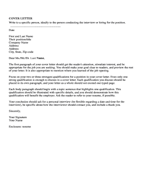 Cover Letter Template