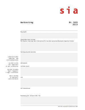 Werkvertrag Nr. 1023
