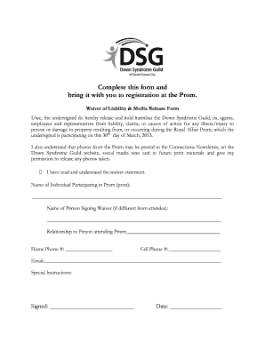 Waiver of Liability & Media Release Form