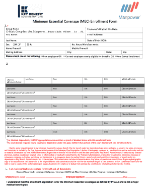 Minimum Essential Coverage Enrollment Form