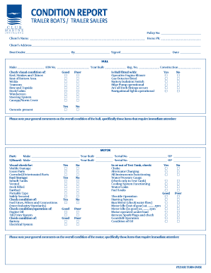 Boat Condition Report Form