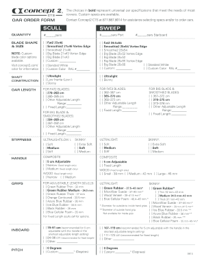 Oar Order Form