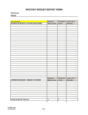 MONTHLY BUDGET REPORT FORM - Sb4h.org - sb4h