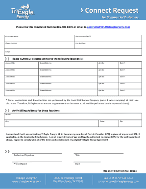 Commercial Electric Service Connection Request