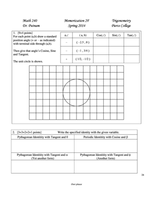 Then give that angles Cosine, Sine and Tangent