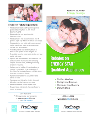 FirstEnergy ENERGY STAR Appliance Rebate Application