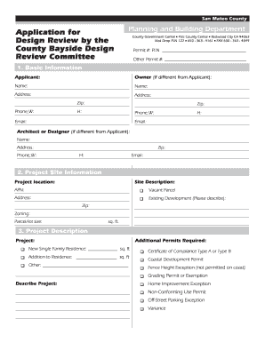 San Mateo County Design Review Application