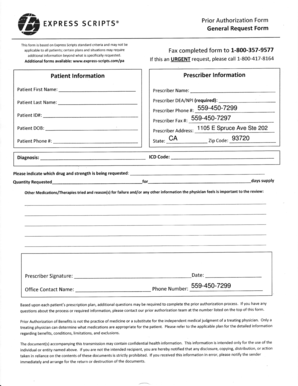 Express Scripts Prior Authorization Form