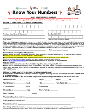 MEABT Biometric Health Screening Form