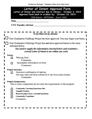 Letter of Intent Approval Form - Champlain Valley Union High School - cvuweb cvuhs