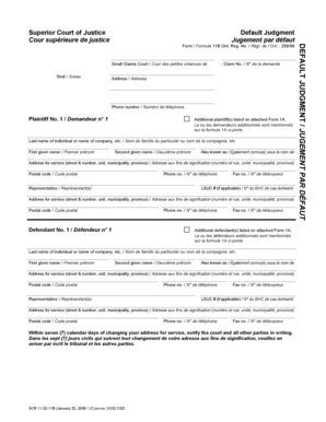 Ontario Default Judgment Form 11B