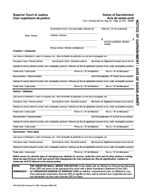 Ontario Notice of Garnishment Form 20E