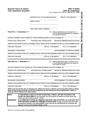 Offer to Settle Form 14A