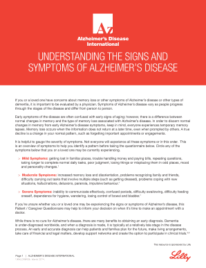 Alzheimer's Disease Symptom Questionnaire
